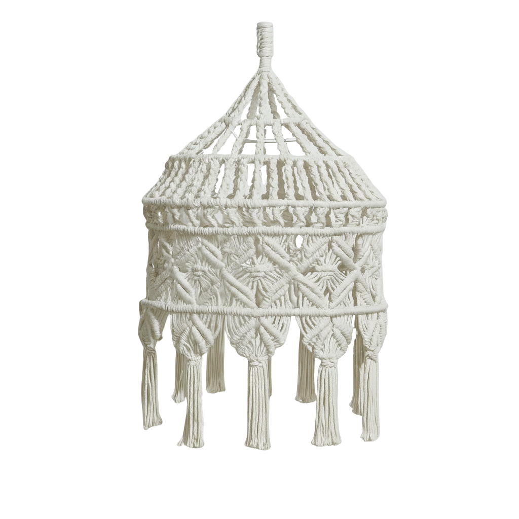 Abat Jour Suspension En Coton – Luminaire Bohème Graphique