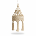 Abat Jour Suspension Macramé En Coton – Luminaire Bohème Yala