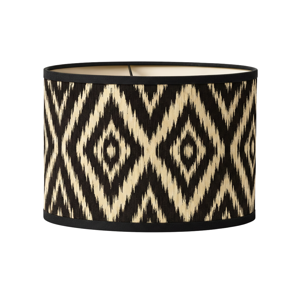 Abat Jour Bambou – Tambour Ethnique Noir