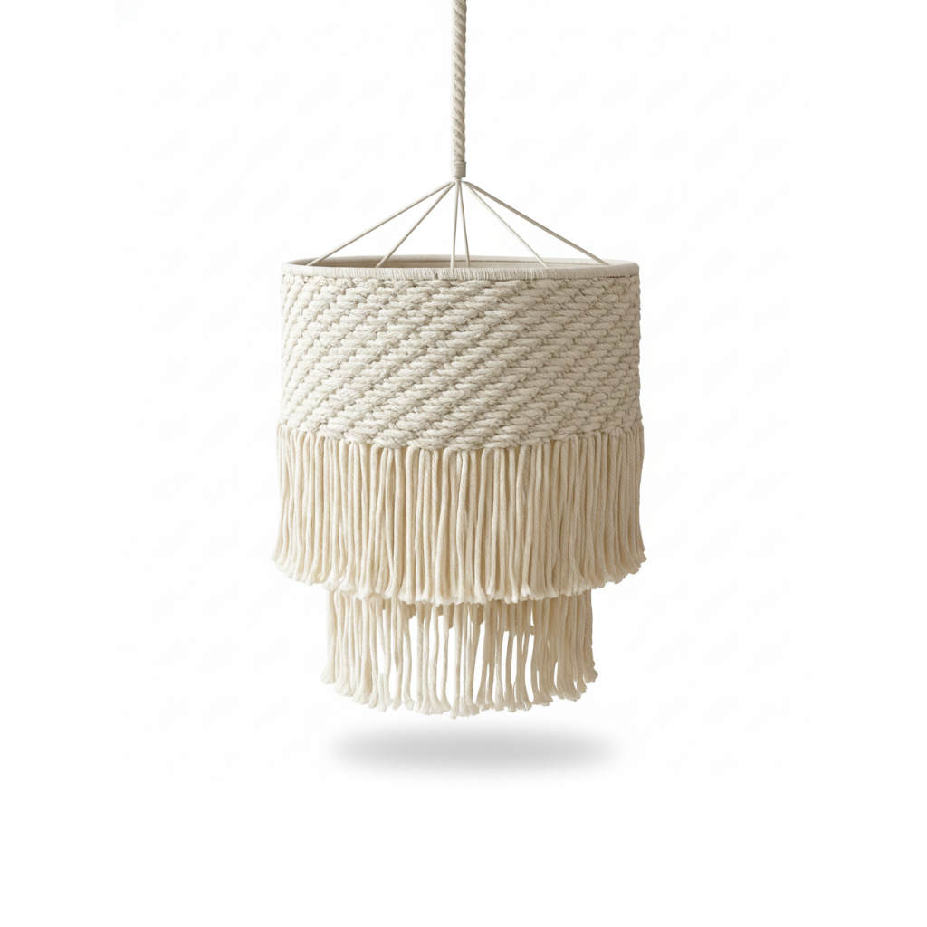 Abat-jour Suspension Coton – Luminaire Bohème