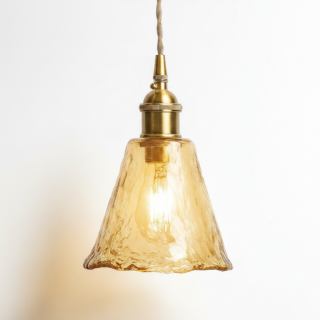 Abat Jour Suspension Verre Ambré – Condella Vintage