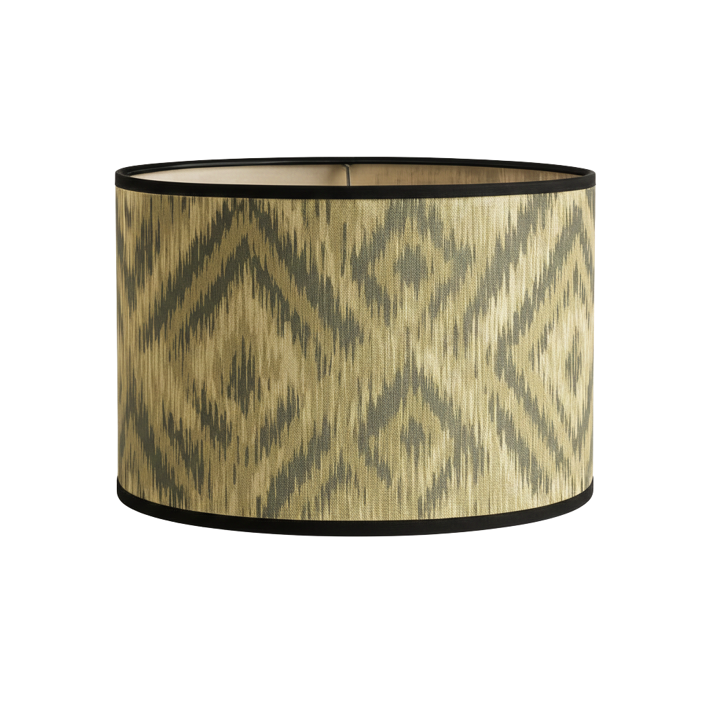 Abat Jour Bambou – Tambour Losanges Gris