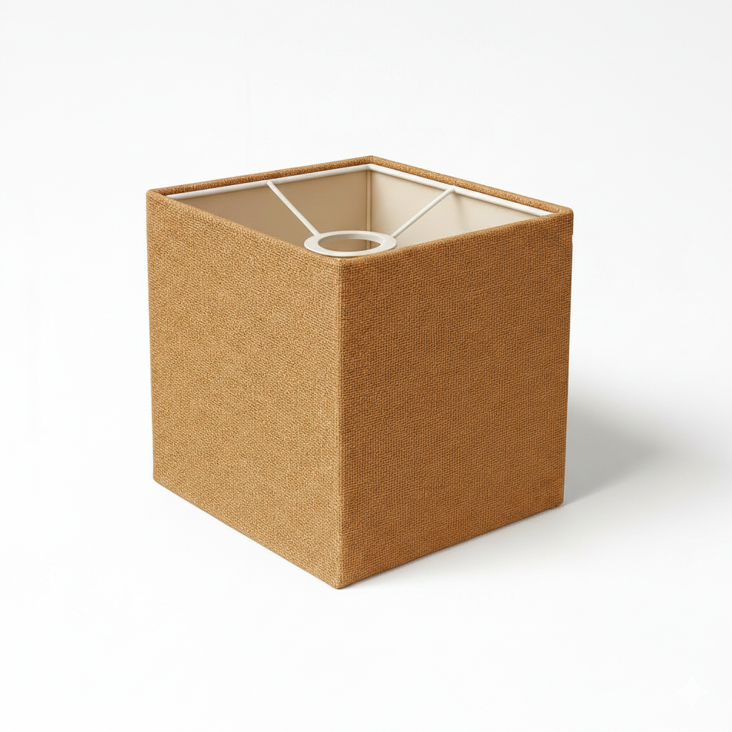 Abat Jour Carré Lin – Safran Lumière Douce