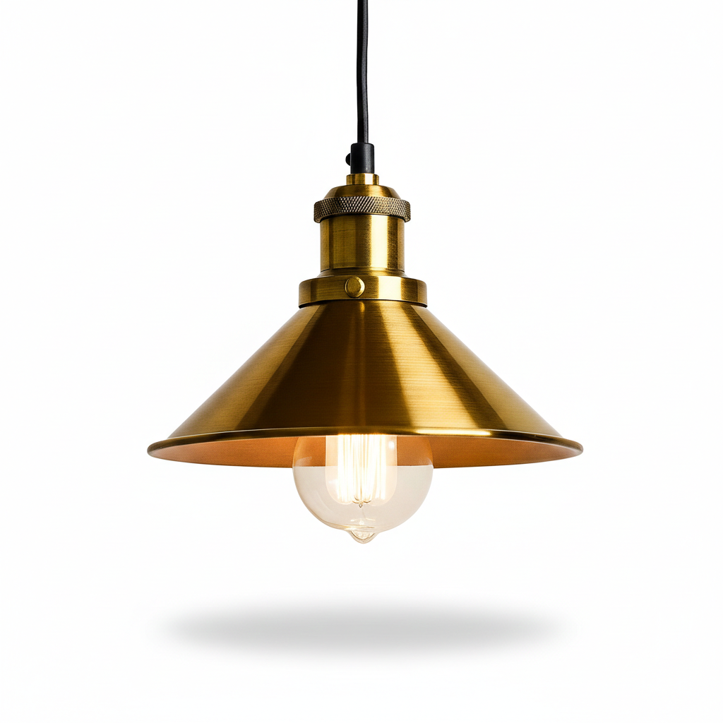 Abat Jour Suspension Métal Laiton – Luminaire Cuisine Moderne