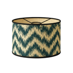 Abat Jour Bambou – Tambour Motifs Vagues Vertes