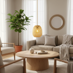 Abat jour Suspension Rotin – Luminaire bohème novaris