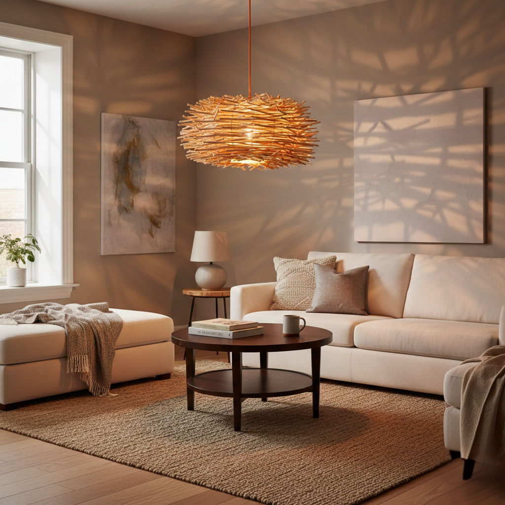 Abat Jour Suspension Rotin – Kano Bohème