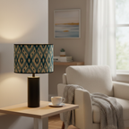 Abat Jour Bambou – Tambour Diamant Bleu