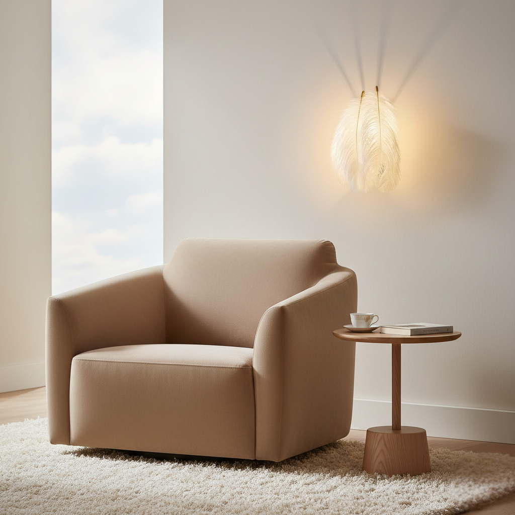 Abat Jour Plume Murale – Luminaire Bohème Élégant