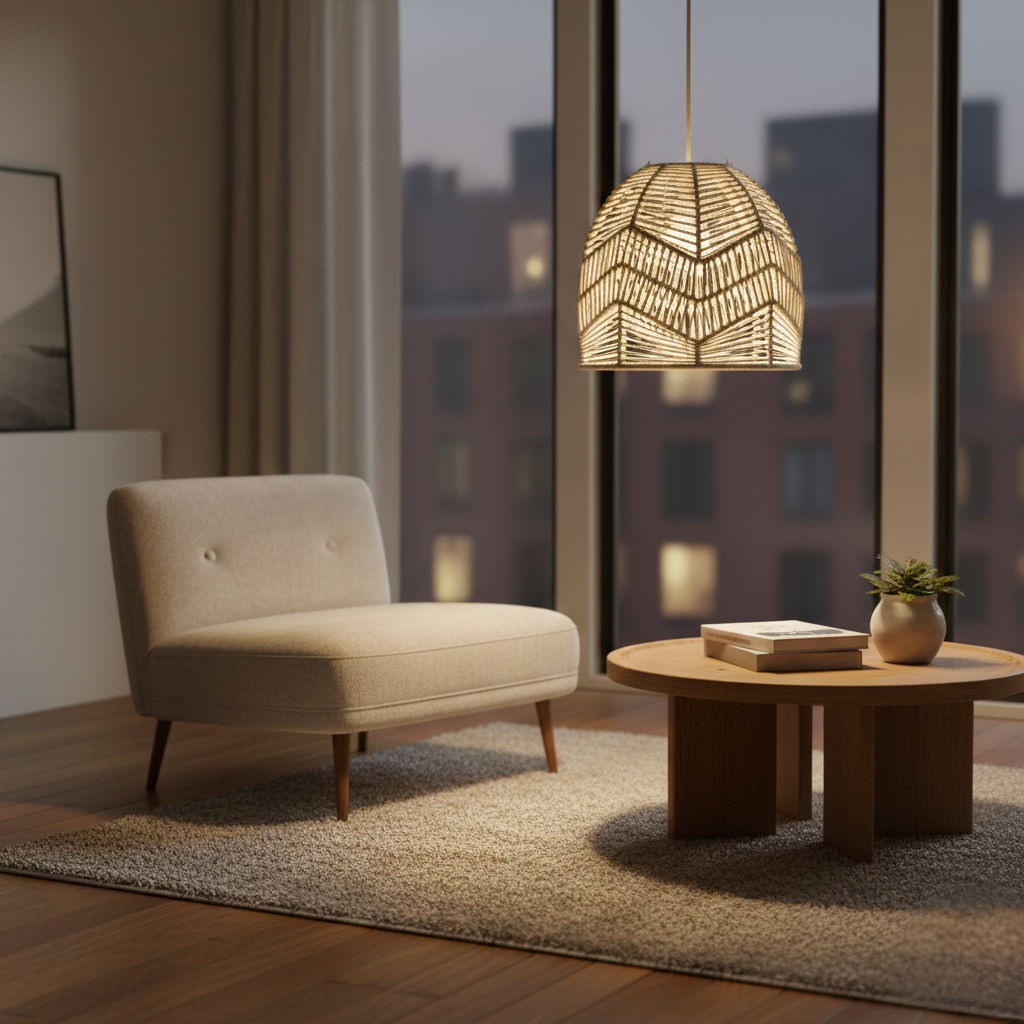 Abat Jour Suspension Rotin – Style Bohème Naturel