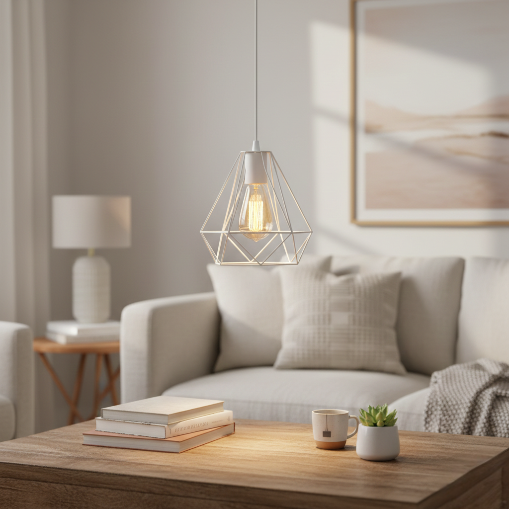 Abat Jour Suspension Métal – Lumen Blanc