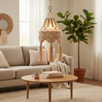 Abat Jour Suspension Macramé En Coton – Luminaire Bohème Yala