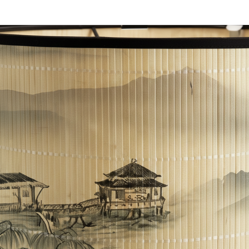Abat Jour Bambou Pagode – Tambour Art Déco