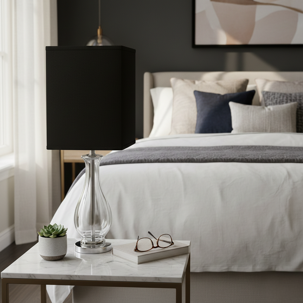 Abat Jour Tissu – Rectangulaire Noctura Noir