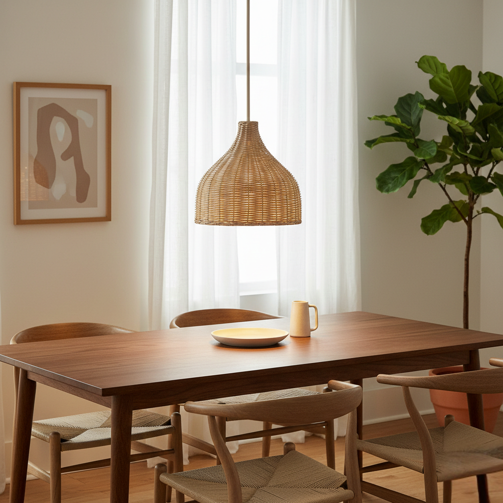 Abat jour Suspension Rotin – Luminaire Bohème Nera