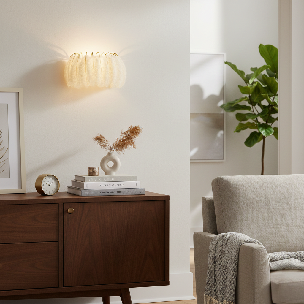 Abat Jour Applique Plume – Albora Bohème