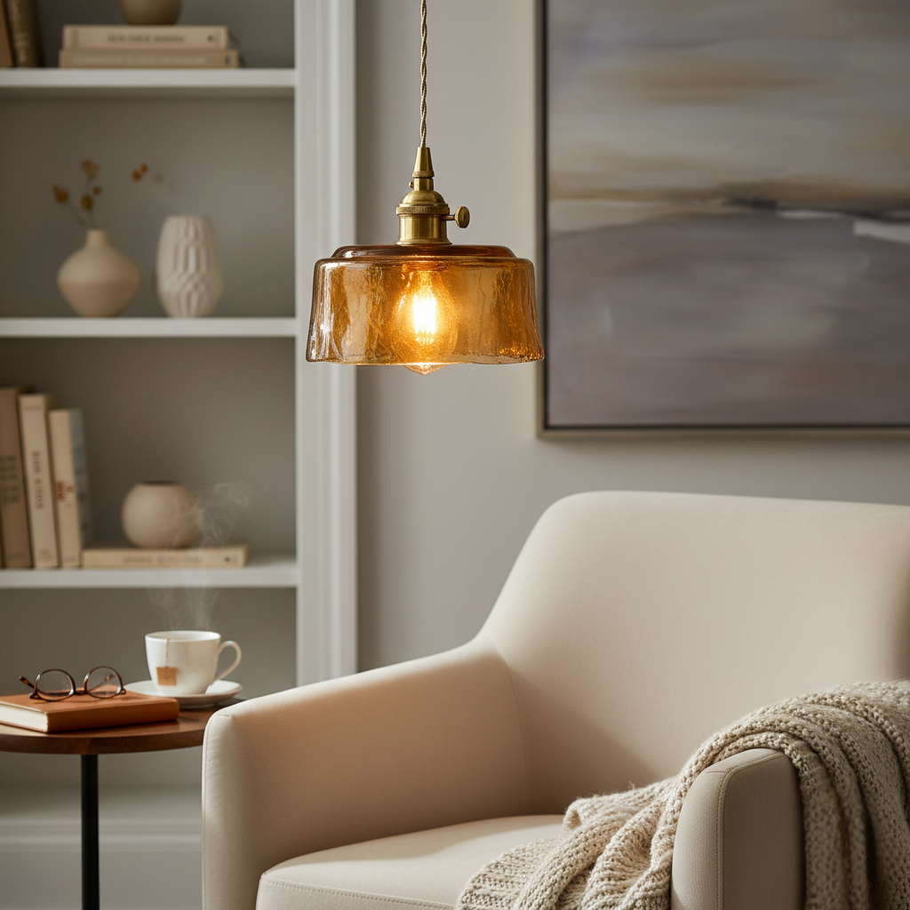 Abat Jour Suspension Verre Vintage – Voltera Laiton