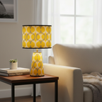 Abat Jour Bambou – Tambour Cercles Jaunes