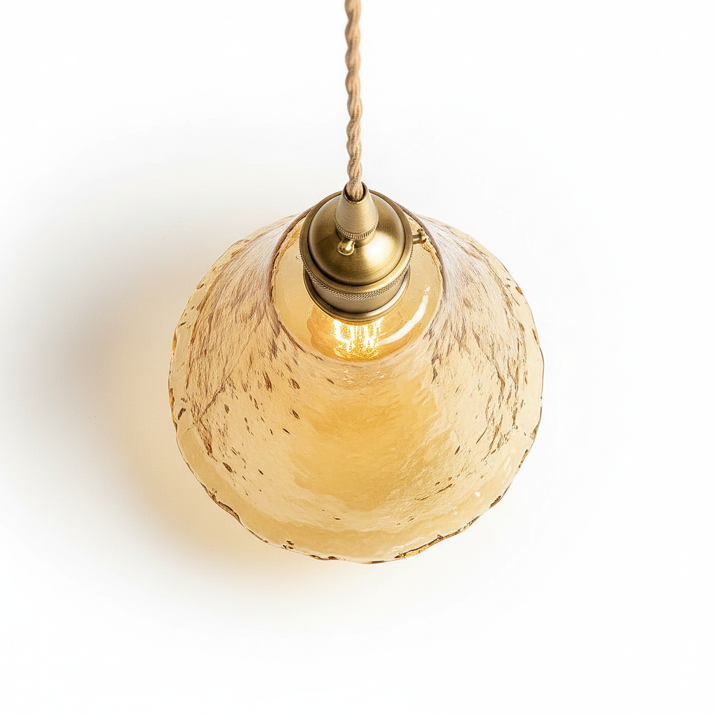 Abat Jour Suspension Verre Ambré – Condella Vintage