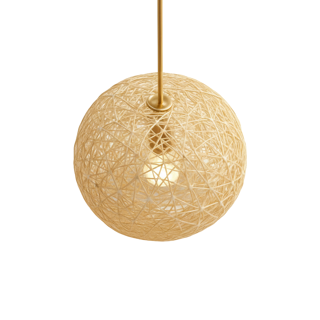 Abat Jour Suspension Rotin Luma – Luminaire Bohème