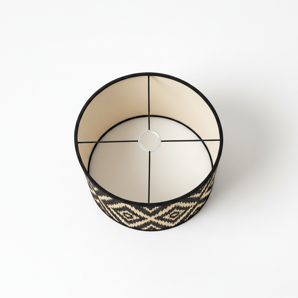 Abat Jour Bambou – Tambour Ethnique Noir