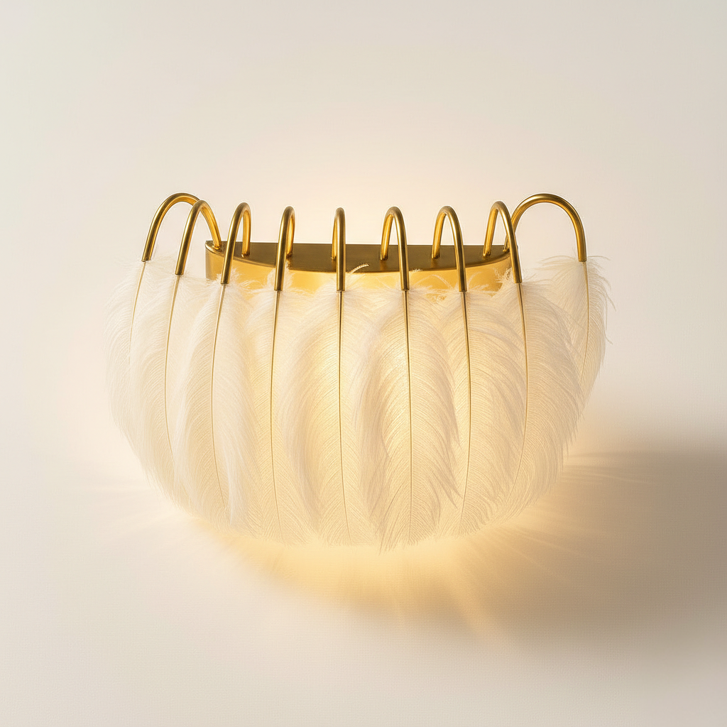 Abat Jour Applique Plume – Albora Bohème
