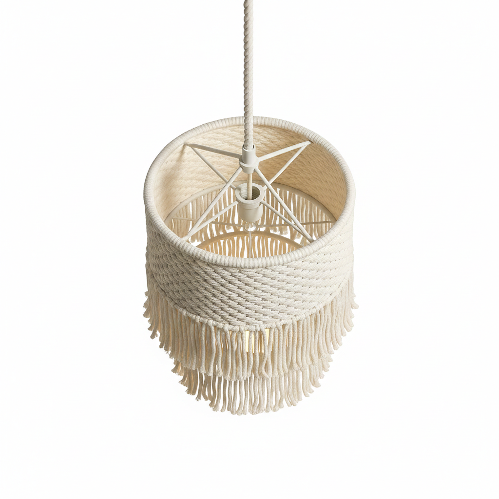 Abat-jour Suspension Coton – Luminaire Bohème