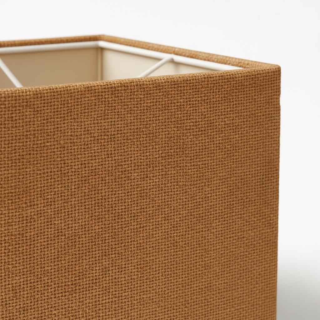 Abat Jour Carré Lin – Safran Lumière Douce