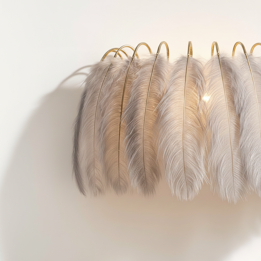 Abat Jour Applique Plume – Plumoria Gris
