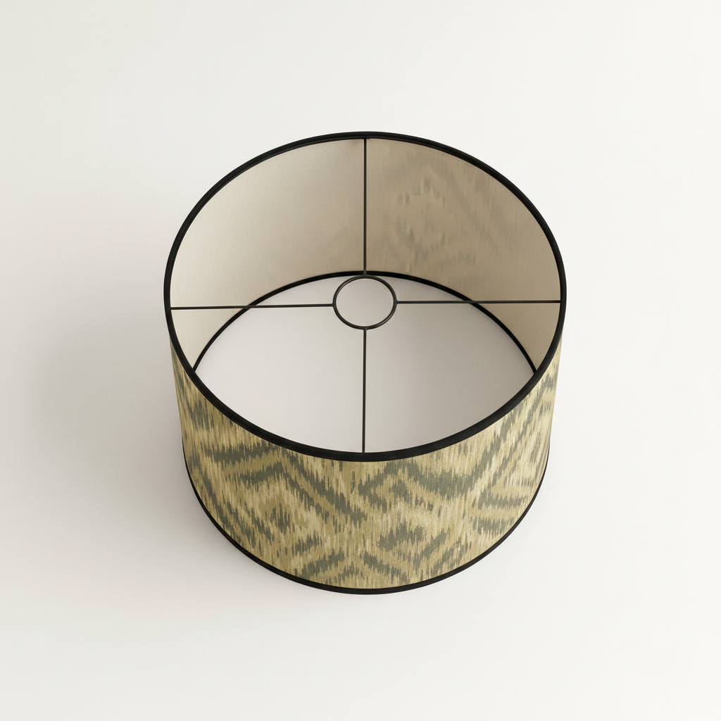 Abat Jour Bambou – Tambour Losanges Gris