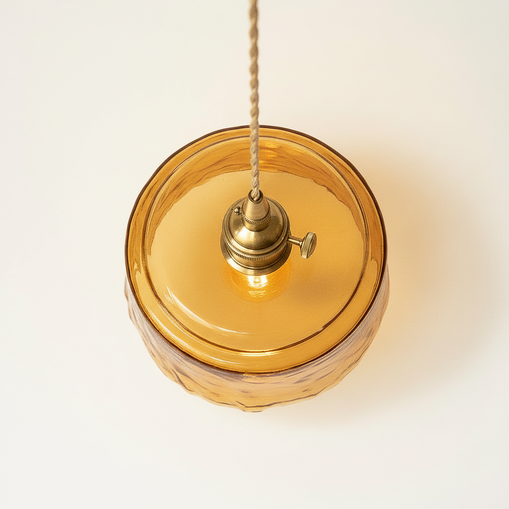 Abat Jour Suspension Verre Vintage – Voltera Laiton