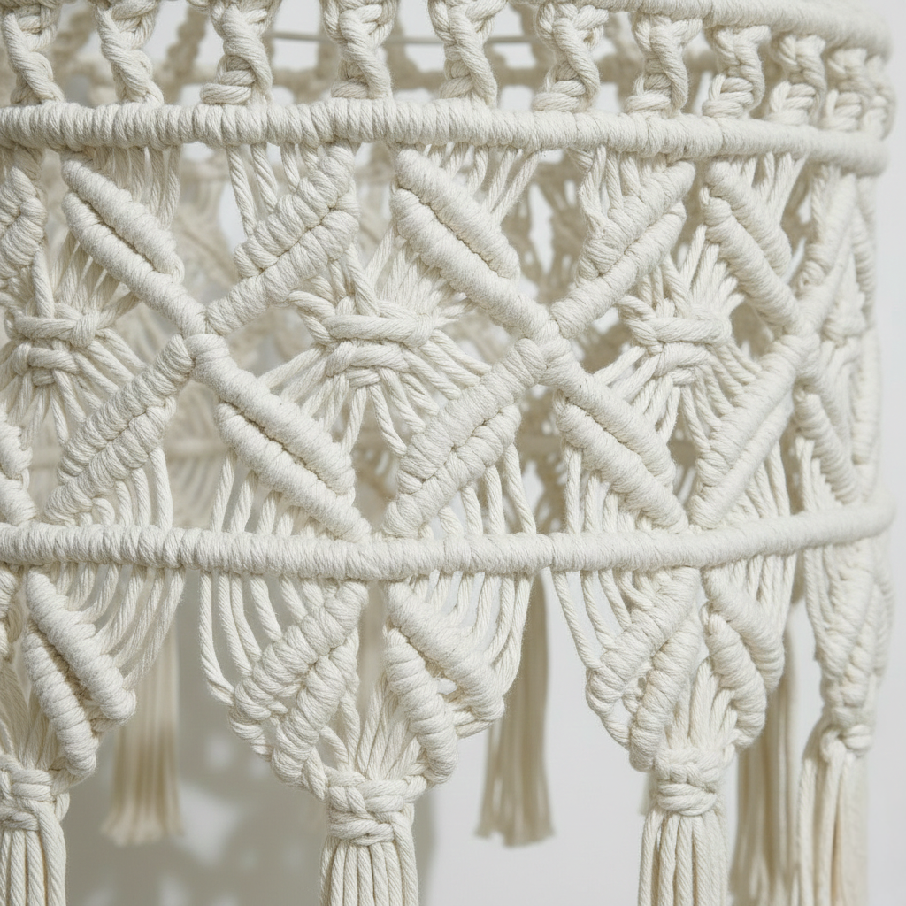 Abat Jour Suspension En Coton – Luminaire Bohème Graphique