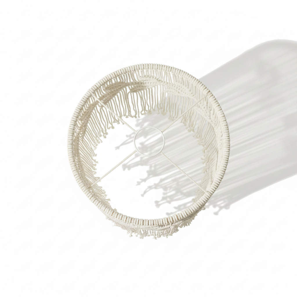 Abat Jour Suspension Macramé En Coton – Luminaire Bohème Lino