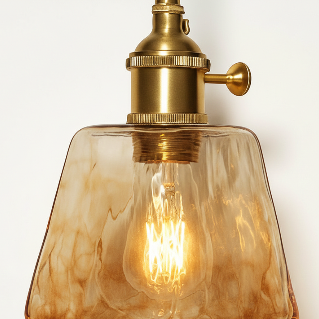 Abat Jour Suspension Verre Vintage – Cristalia Laiton