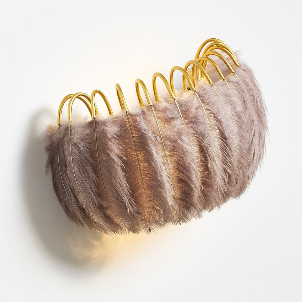 Abat Jour Applique Plume – Plumoria Gris