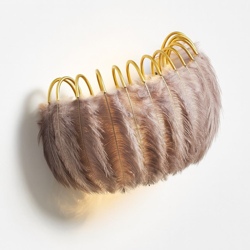 Abat Jour Applique Plume – Plumoria Gris