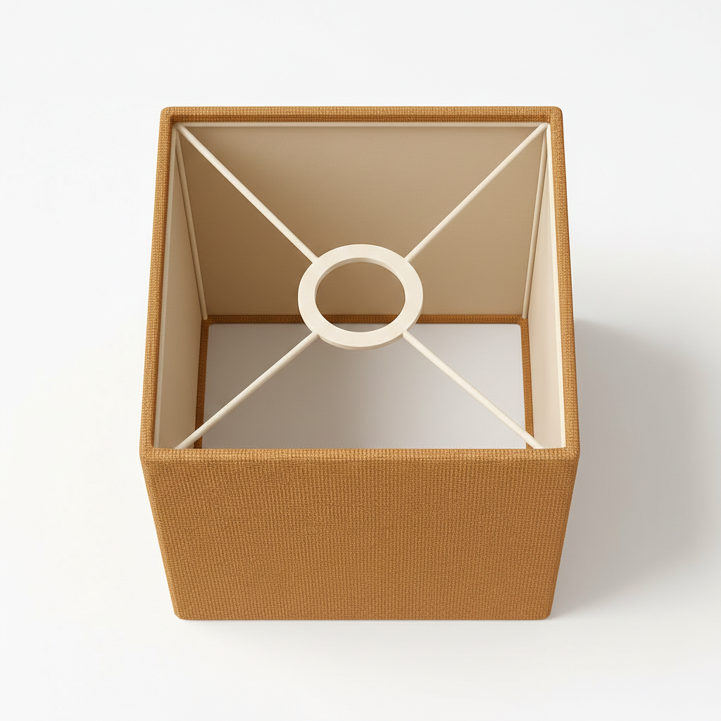 Abat Jour Carré Lin – Safran Lumière Douce