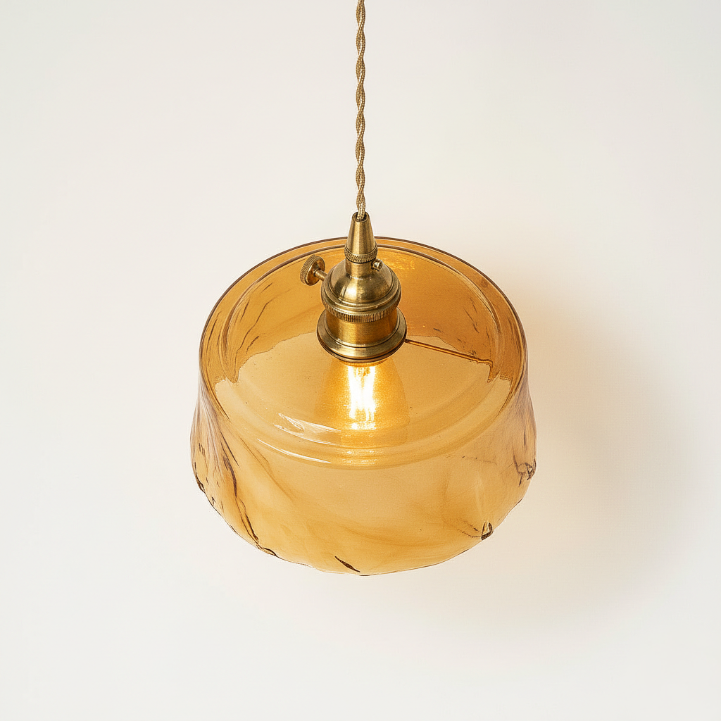 Abat Jour Suspension Verre Vintage – Voltera Laiton