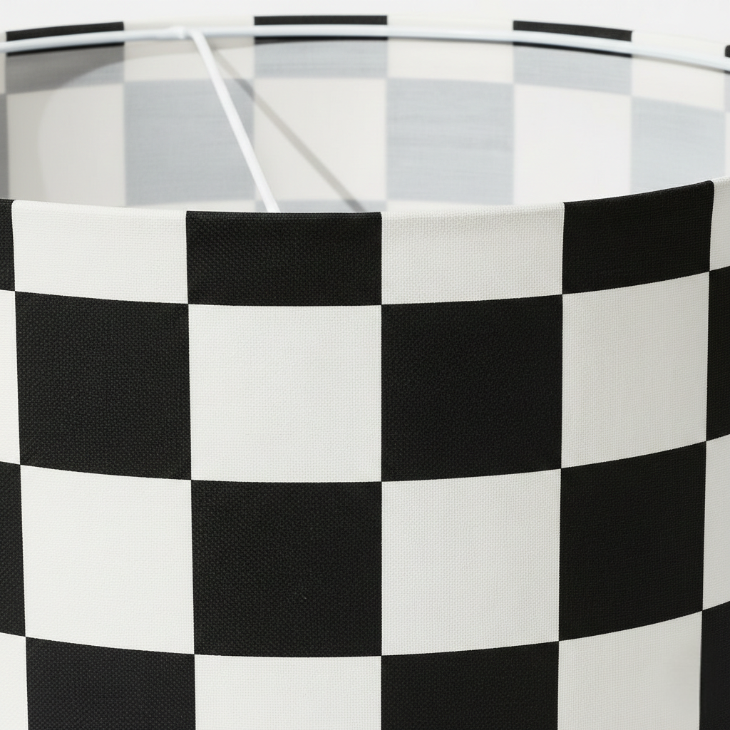 Abat Jour Tissu – Tambour Squares Moderne