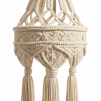 Abat Jour Suspension Macramé En Coton – Luminaire Bohème Yala