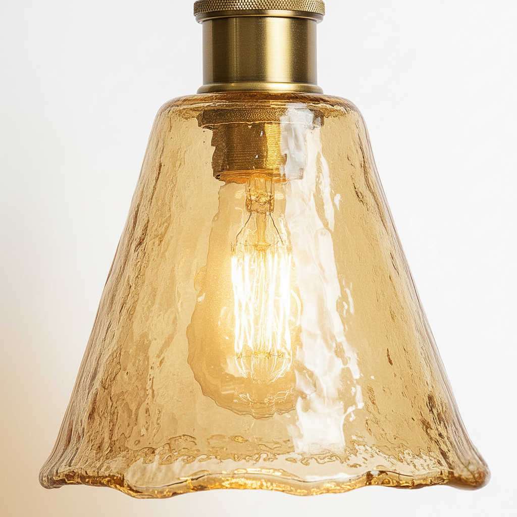 Abat Jour Suspension Verre Ambré – Condella Vintage