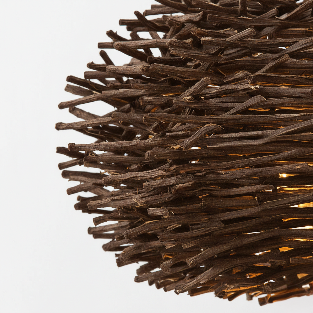 Abat jour Suspension Rotin – Luminaire rotin sombre