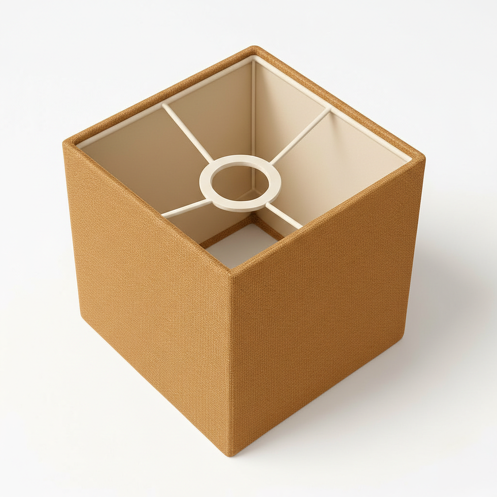 Abat Jour Carré Lin – Safran Lumière Douce