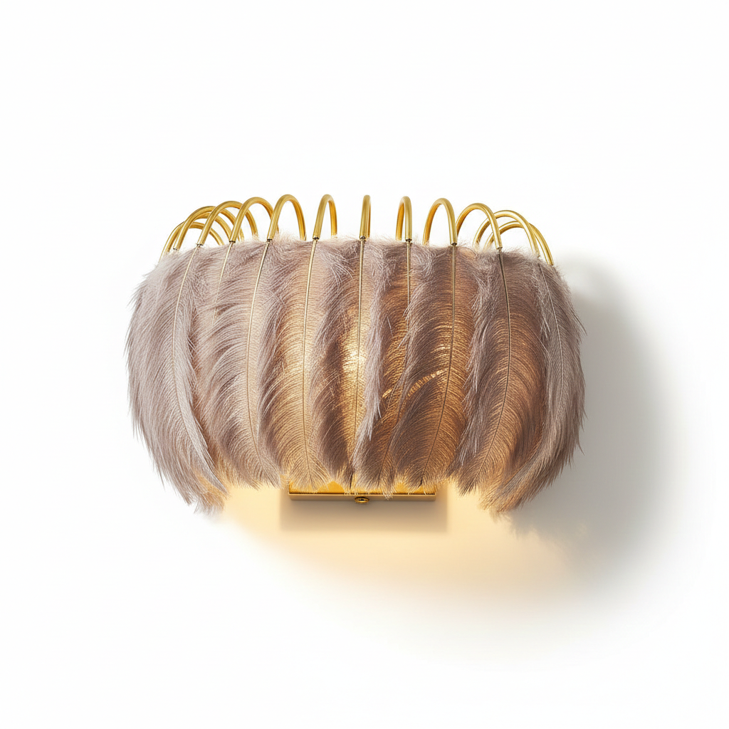 Abat Jour Applique Plume – Plumoria Gris