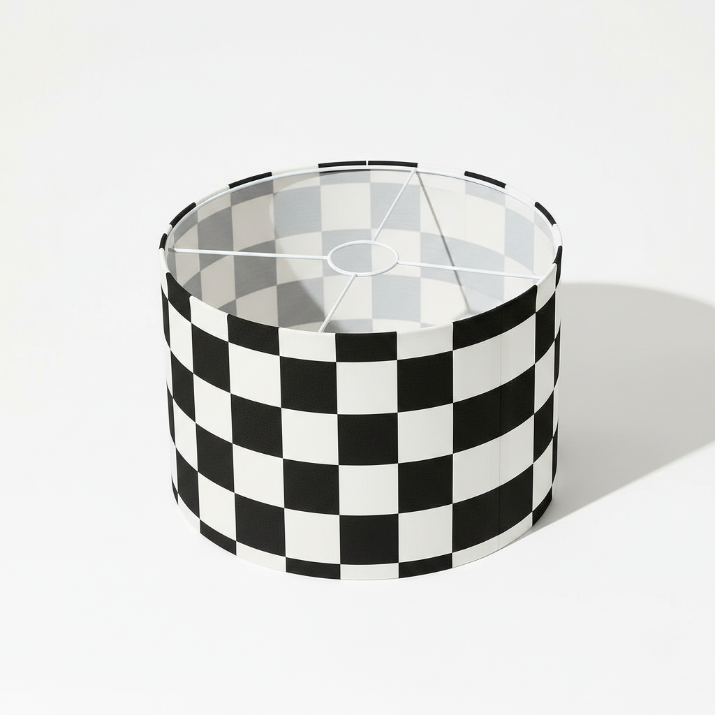 Abat Jour Tissu – Tambour Squares Moderne