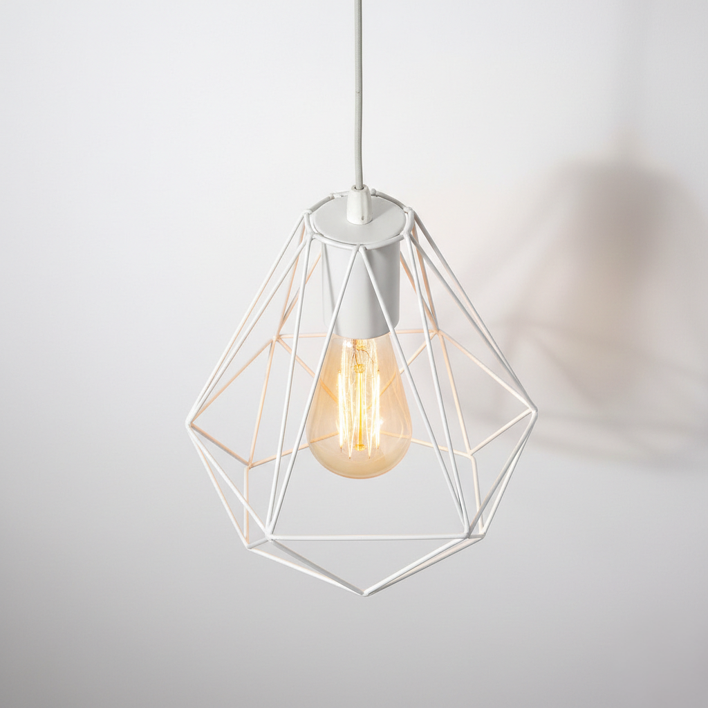 Abat Jour Suspension Métal – Lumen Blanc