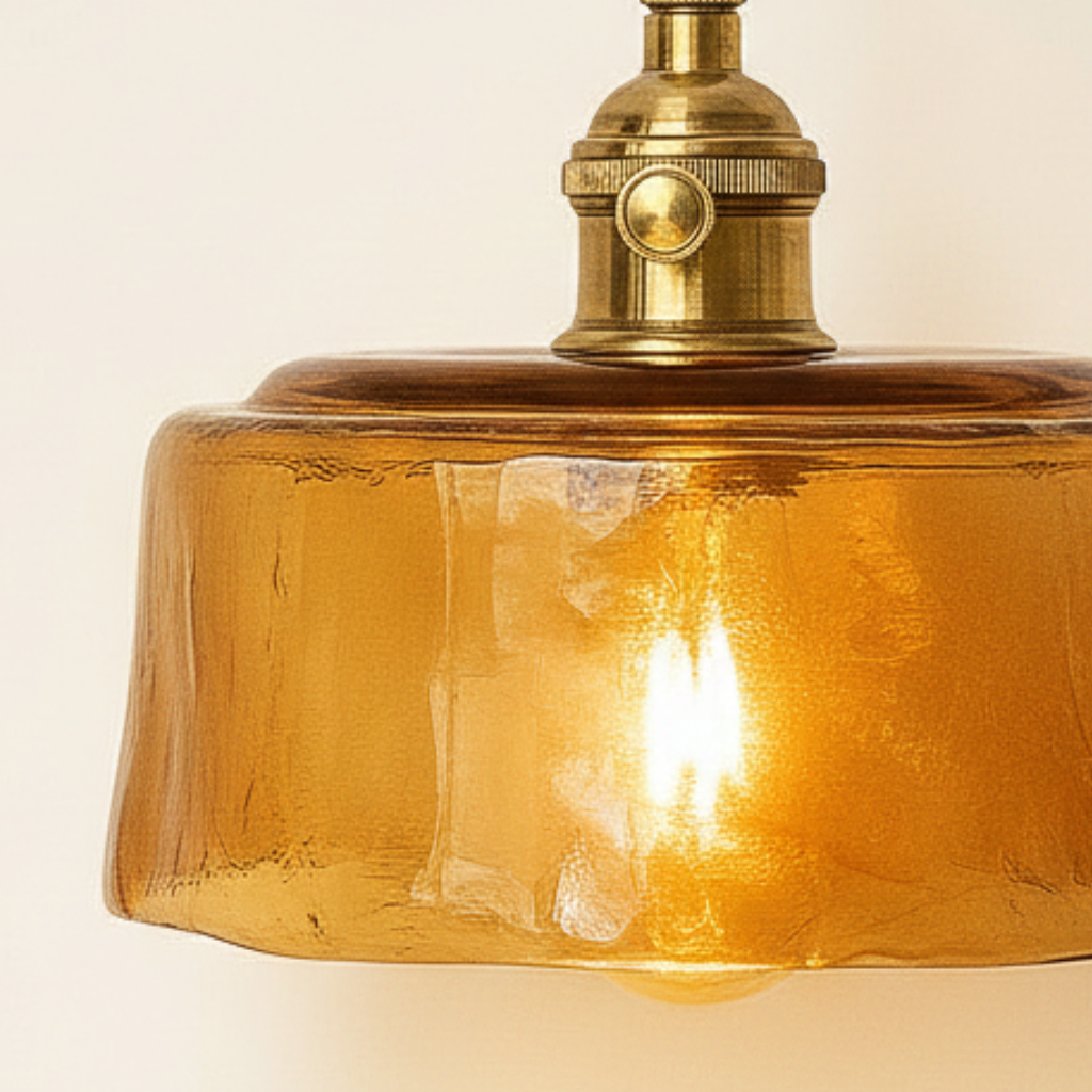 Abat Jour Suspension Verre Vintage – Voltera Laiton