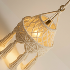 Abat Jour Suspension Macramé En Coton – Luminaire Bohème Yala