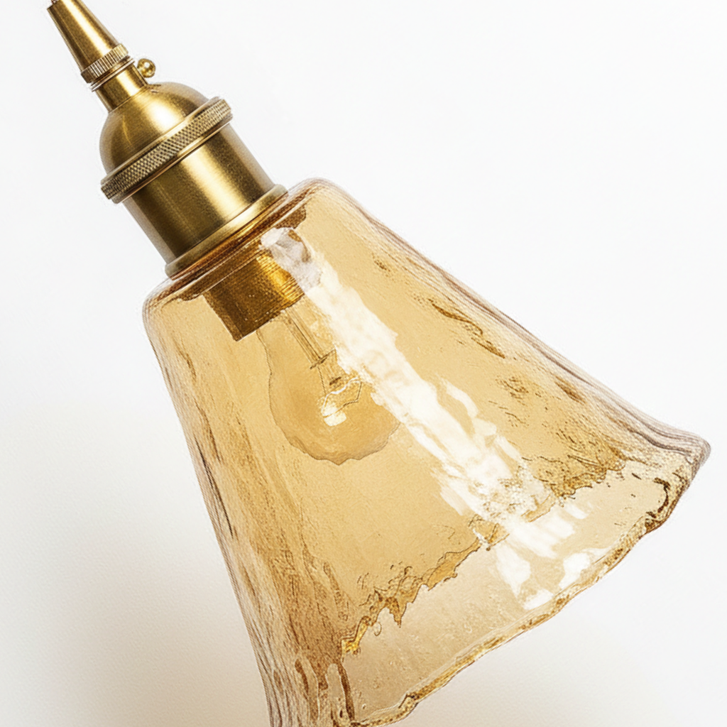 Abat Jour Suspension Verre Ambré – Condella Vintage