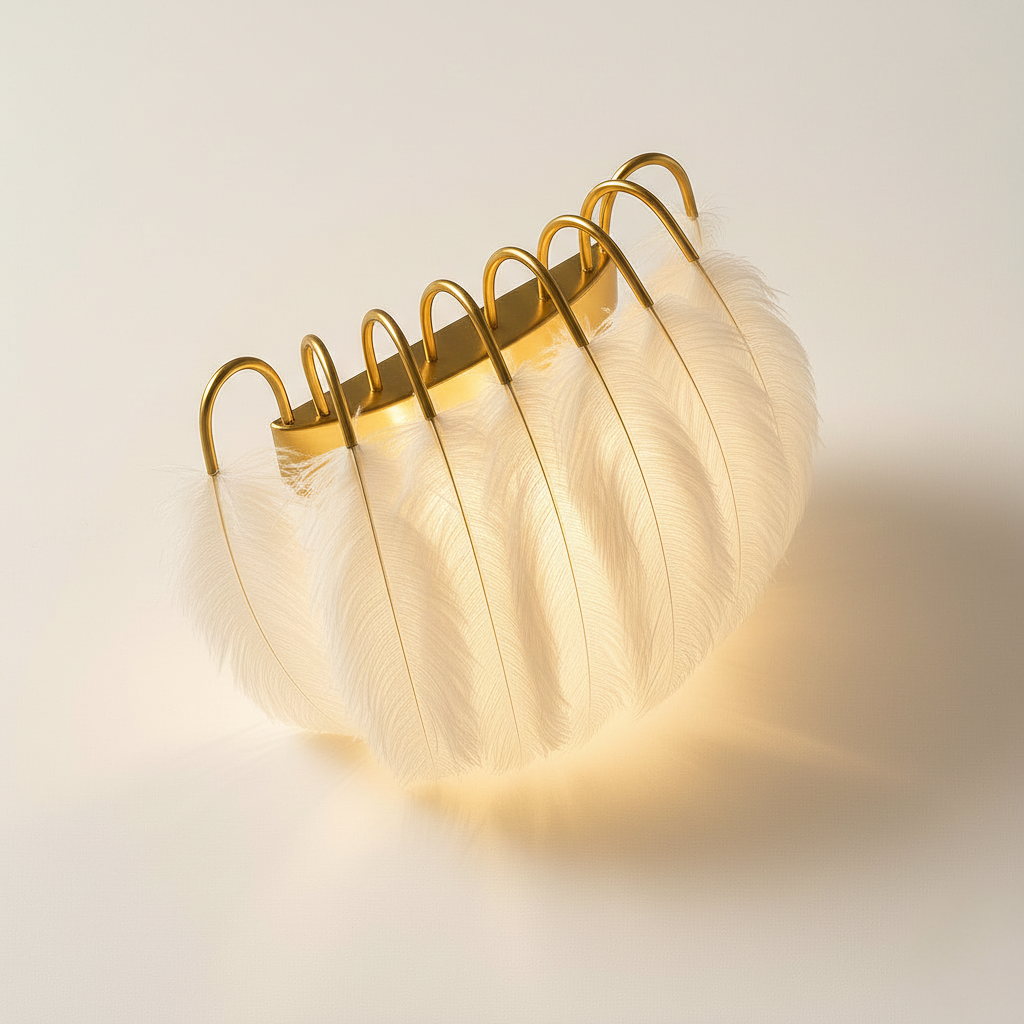 Abat Jour Applique Plume – Albora Bohème